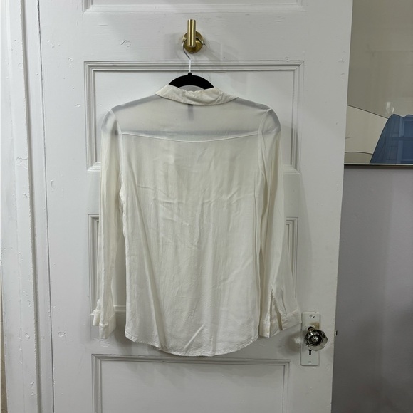 H&M White Button Down Casual Top / Shirt Sz 4 - Picture 2 of 11